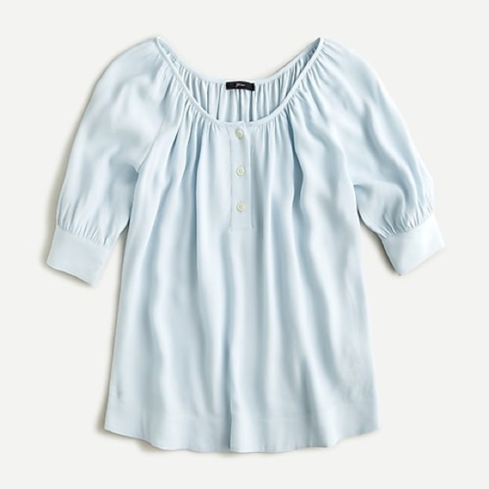 J.Crew crepe scoop neck blouse in cream